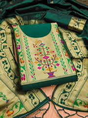 AE-015 – Royal Elephant Paithani Unstitched Suit