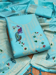 AE-018 – Peacock Motif Paithani Dress Material Set