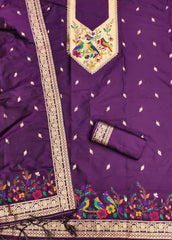 AE-021 – Multicolor Bird Motif Paithani Suit Set