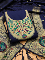 AE-012 – Royal Peacock Garden Paithani Silk Suit Set