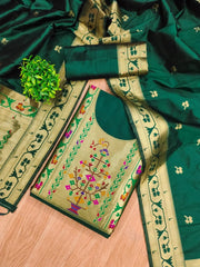 AE-015 – Royal Elephant Paithani Unstitched Suit