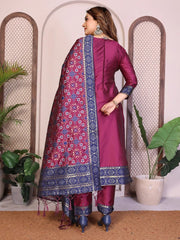AE-19A – Unstitched Patola Soft Silk 3 Piece Suits