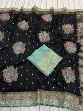 Black Banarasi Silk Saree for Makar Sankranti