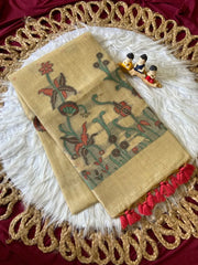 Premium Soft Muga Cotton Flowery Saree