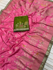 Dola SIlk Peacock Meenakari Weaving Banarasi Saree