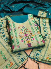 AE-015 – Royal Elephant Paithani Unstitched Suit