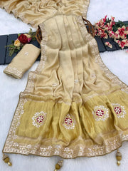 Gaji Silk Original Gala Pallu Gota Pati Hand Work Saree