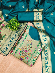 AE-015 – Royal Elephant Paithani Unstitched Suit