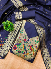 AE-021 – Multicolor Bird Motif Paithani Suit Set