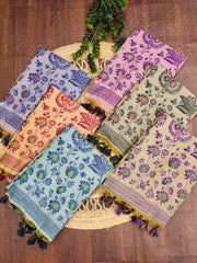 Soft Muga Cotton Floral Jamdani Saree