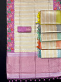 Soft Silk Lotus Pichwai Printed Saree