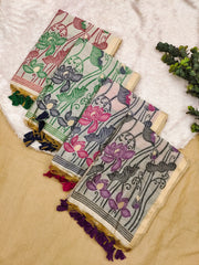 Soft Muga Cotton Saree with Resham Pallu