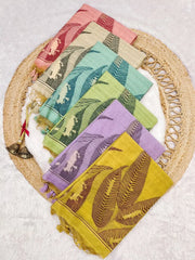 Ghicha Cotton Resham Leaf Weaving Saree