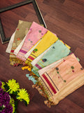 Premium Soft Muga Cotton Colorful Resham Weaving Saree (Product Code: AS-845)