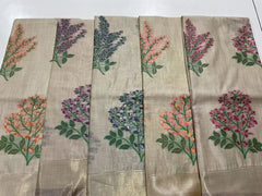 Floral Weave Muga Cotton Saree