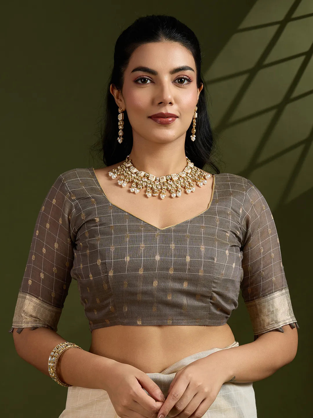 Traditional Kalamkari Muga Cotton Saree