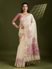 Traditional Kalamkari Muga Cotton Saree