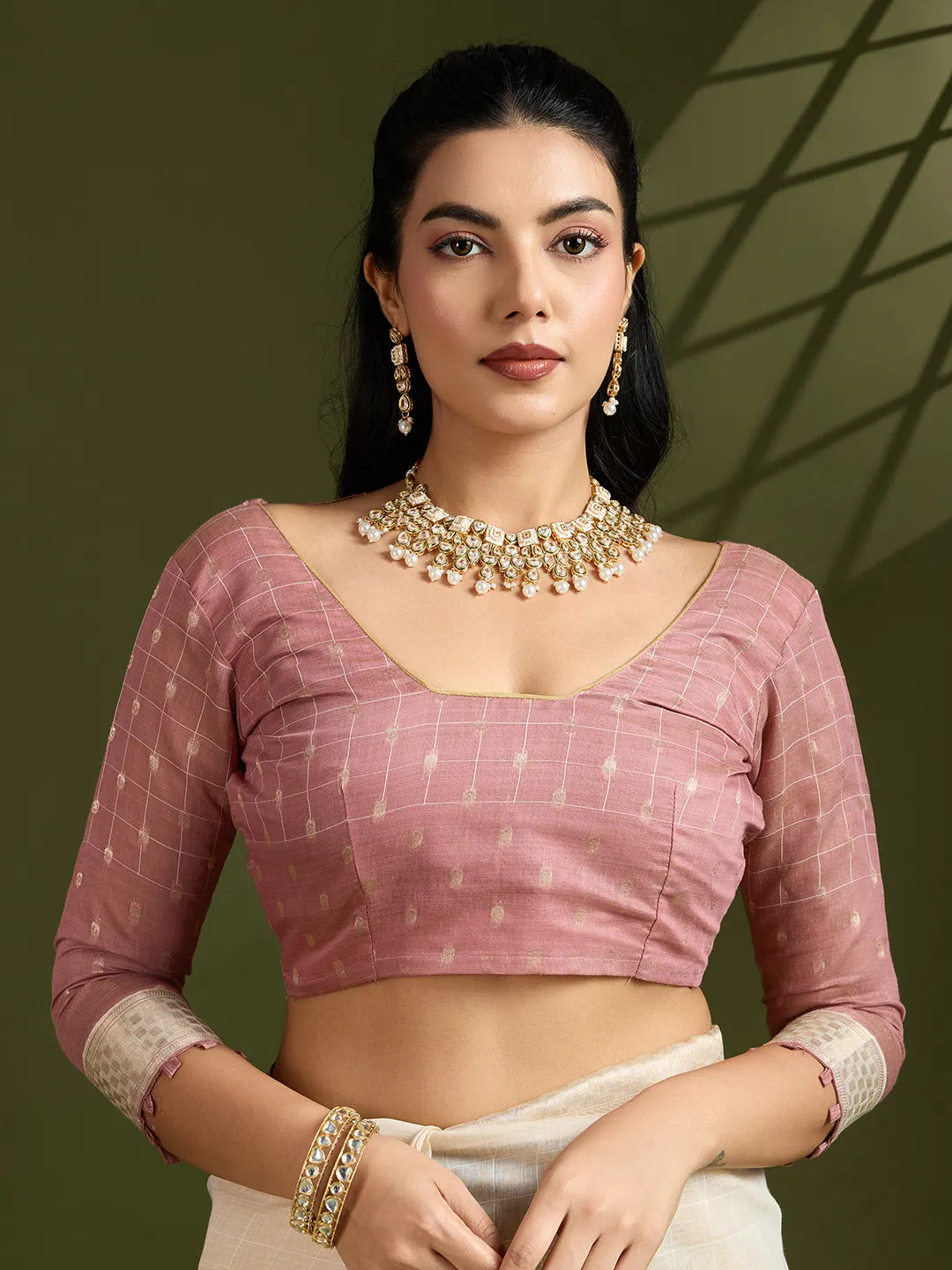 Traditional Kalamkari Muga Cotton Saree