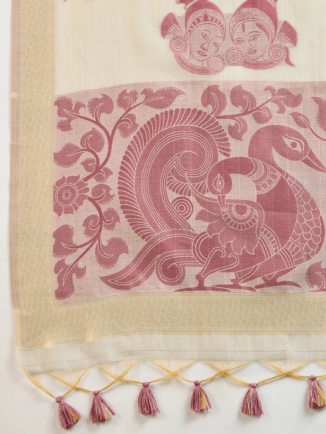 Traditional Kalamkari Muga Cotton Saree