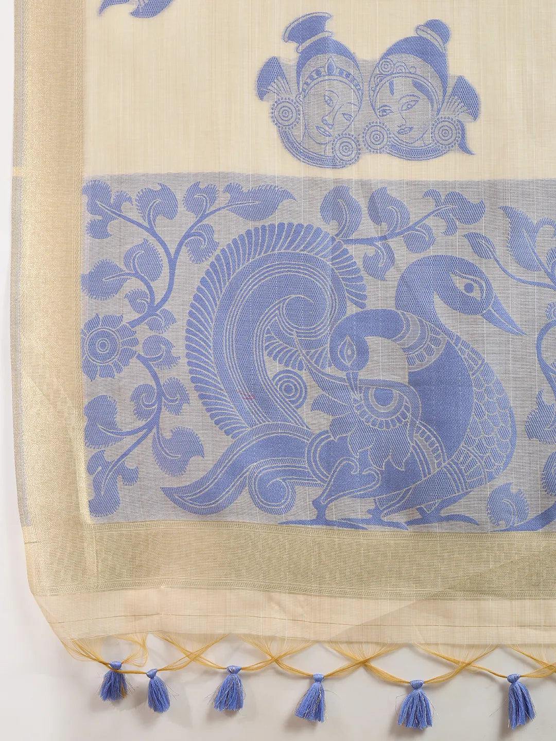 Traditional Kalamkari Muga Cotton Saree