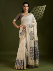 Traditional Kalamkari Muga Cotton Saree