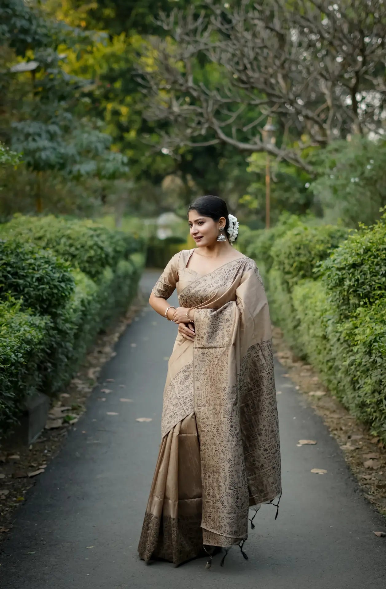 Handloom Tussar Silk Printed Saree