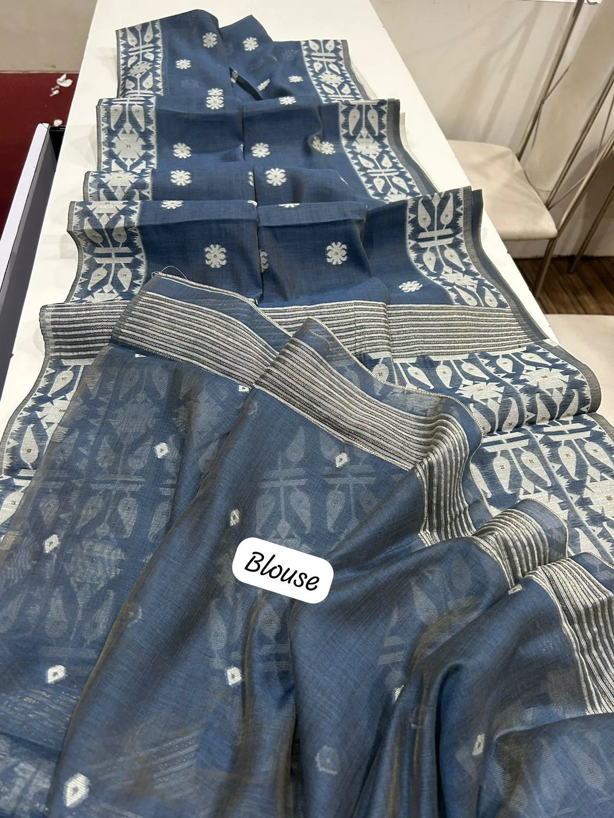 Soft Jamdani Muga Cotton Saree