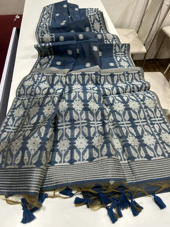 Soft Jamdani Muga Cotton Saree