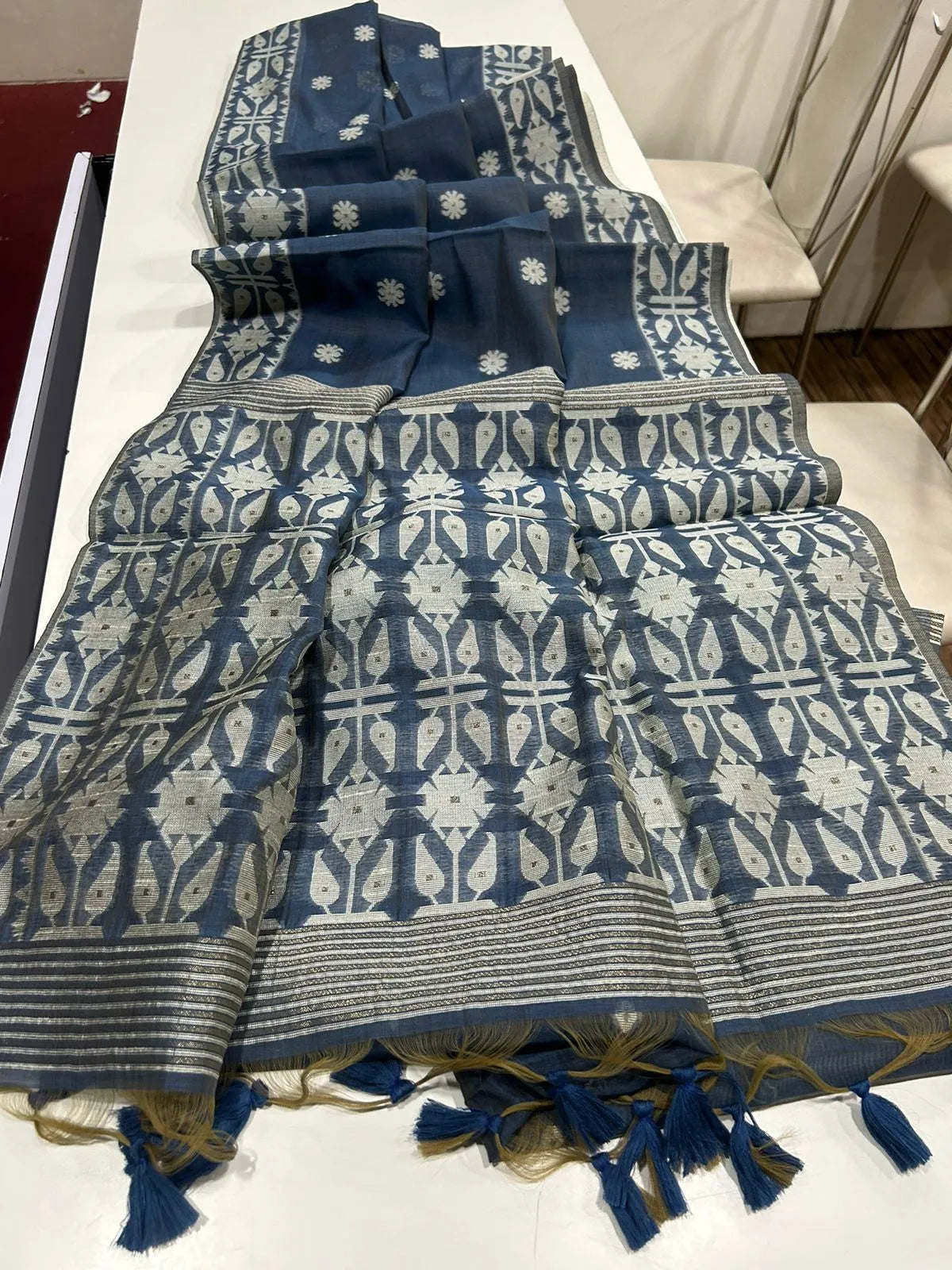 Soft Jamdani Muga Cotton Saree