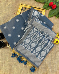 Soft Jamdani Muga Cotton Saree