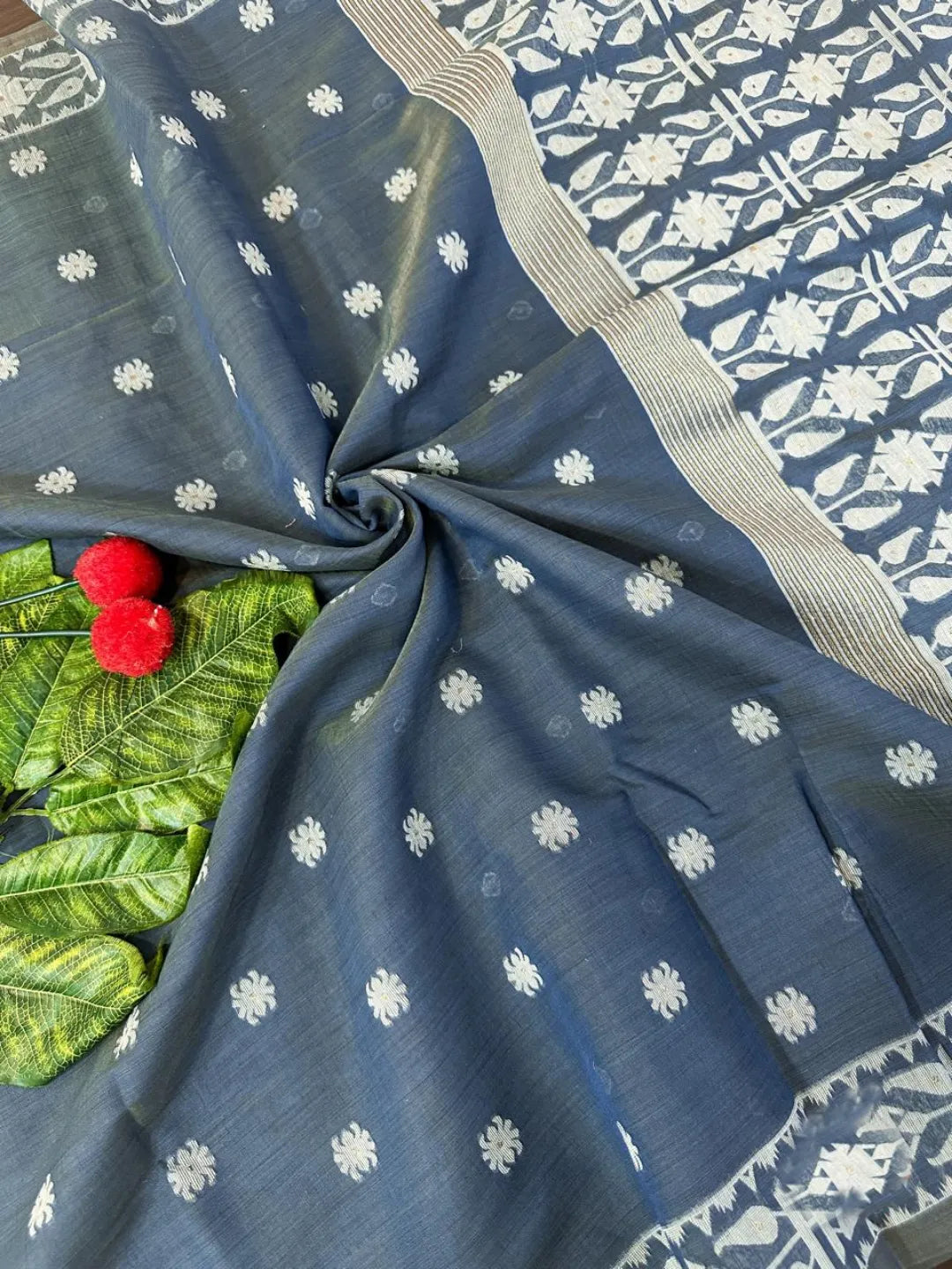 Soft Jamdani Muga Cotton Saree