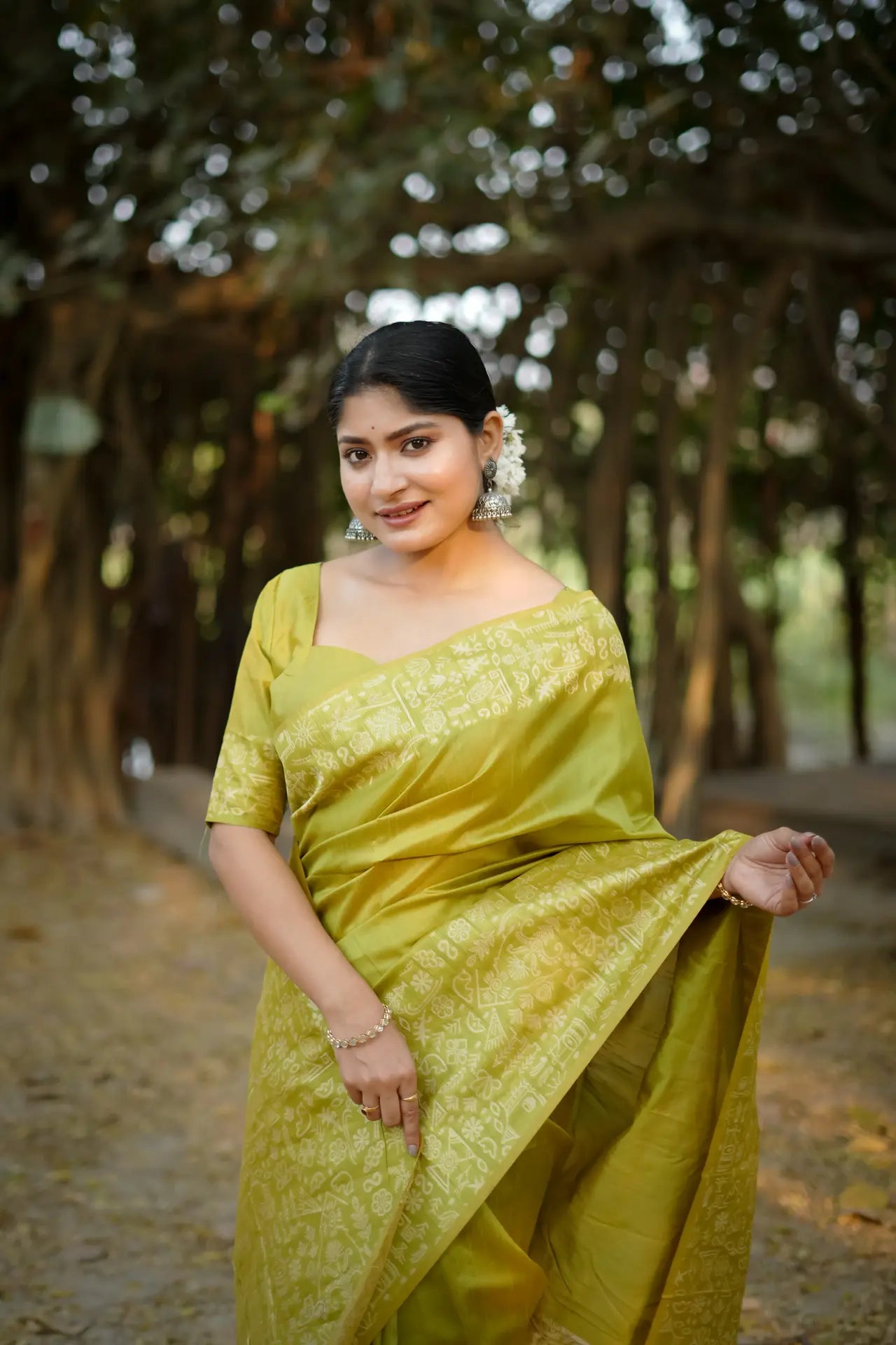 Handloom Tussar Silk Printed Saree