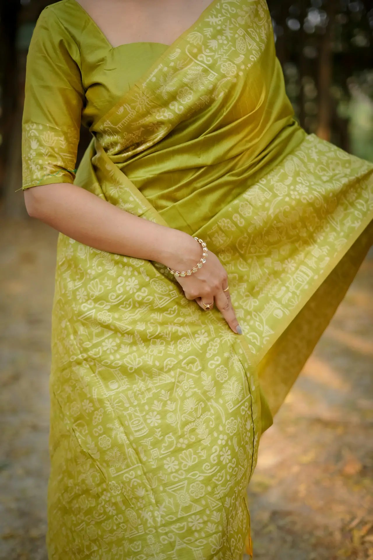 Handloom Tussar Silk Printed Saree