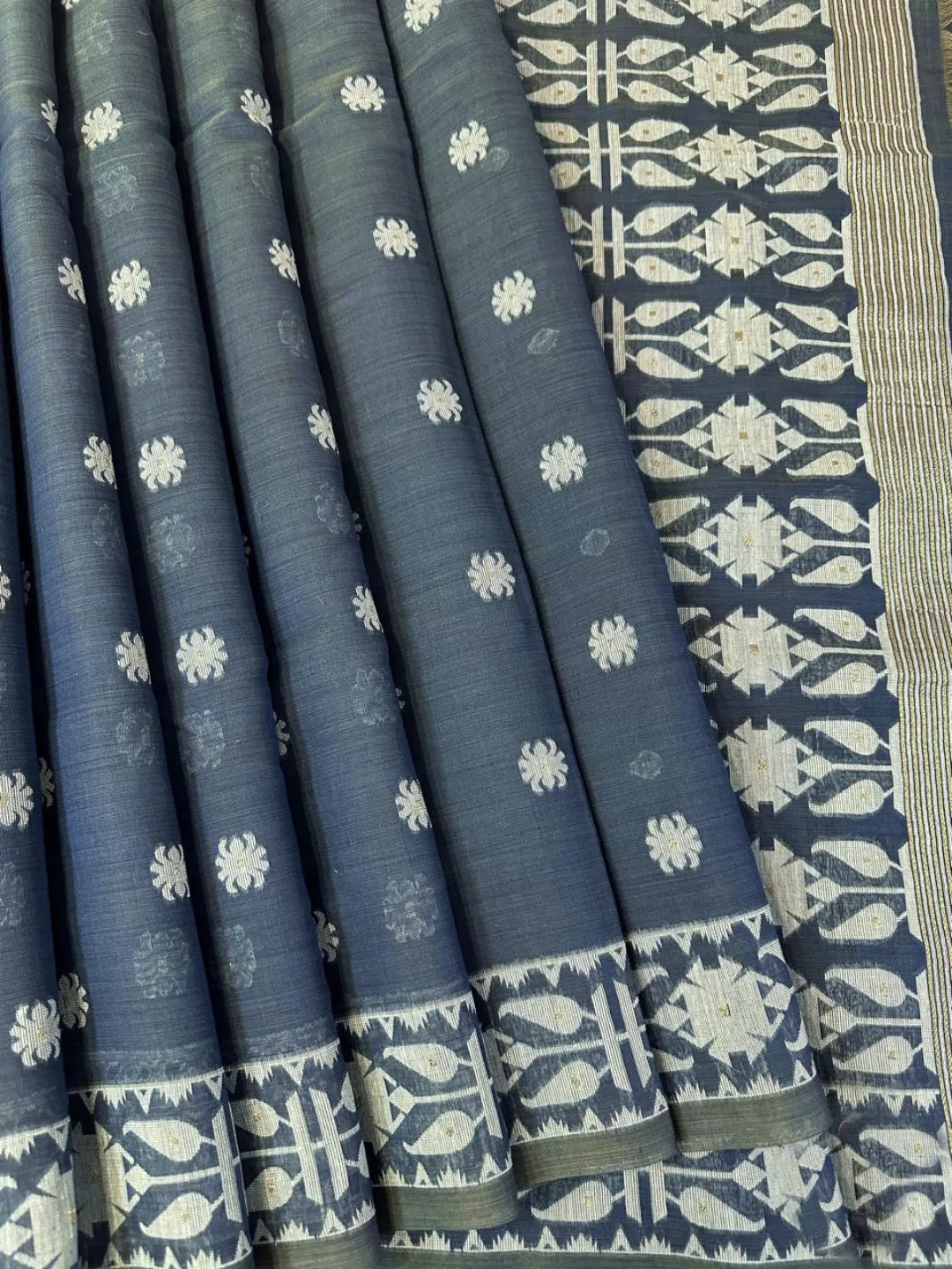 Soft Jamdani Muga Cotton Saree