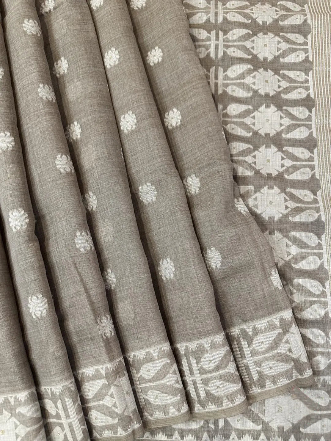 Soft Jamdani Muga Cotton Saree