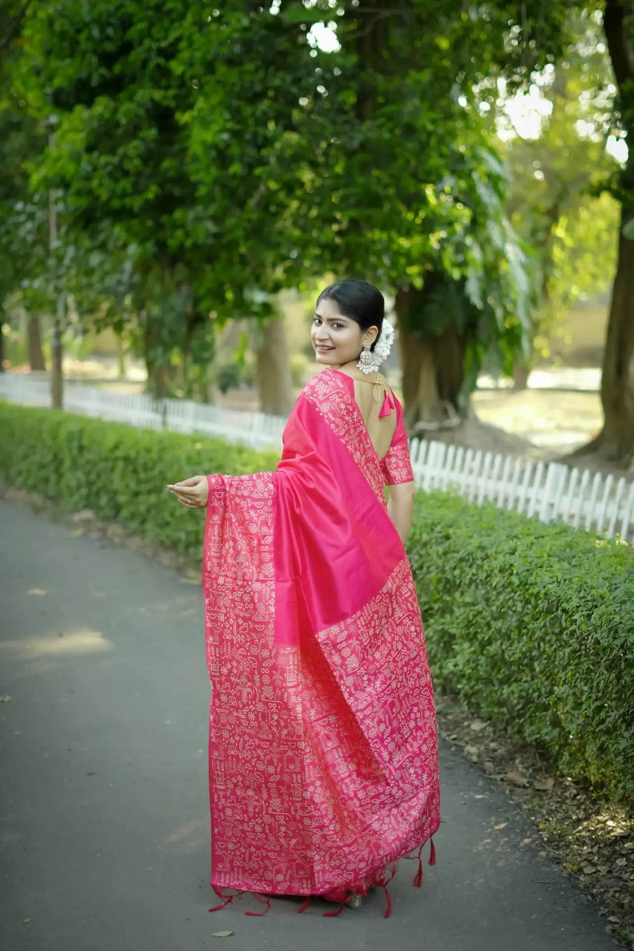 Handloom Tussar Silk Printed Saree