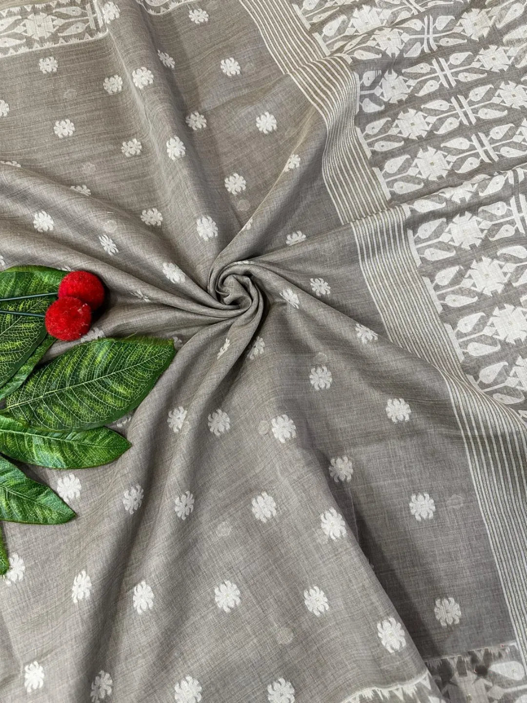 Soft Jamdani Muga Cotton Saree