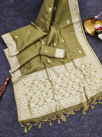 Premium Chanderi Cotton Traditional Jamdani Saree