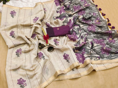 Soft Muga Cotton Saree with Resham Pallu