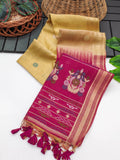 Designer Muga Cotton Saree with Parrot Motifs