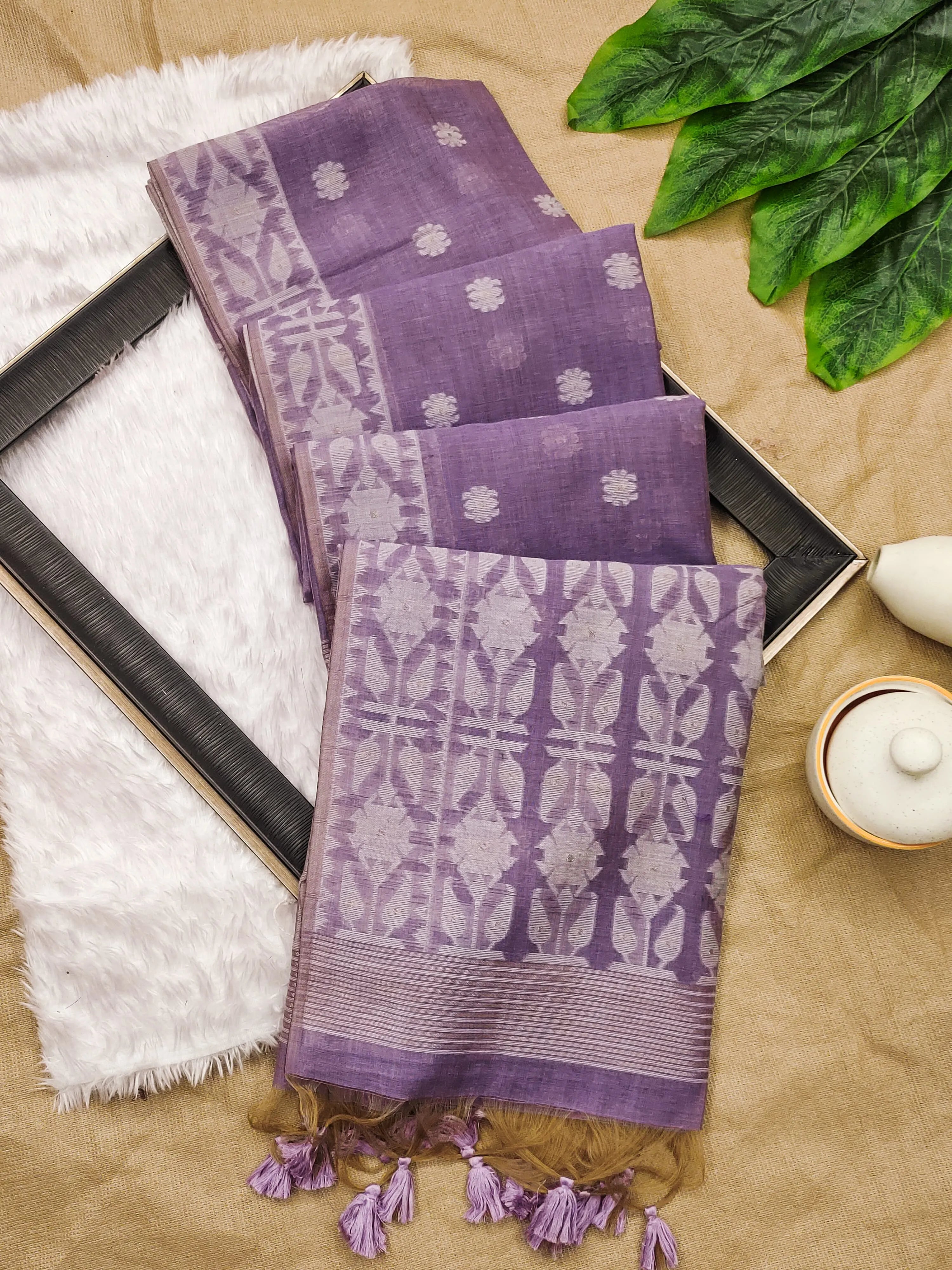 Soft Jamdani Muga Cotton Saree