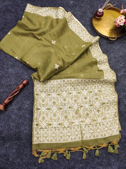 Premium Chanderi Cotton Traditional Jamdani Saree