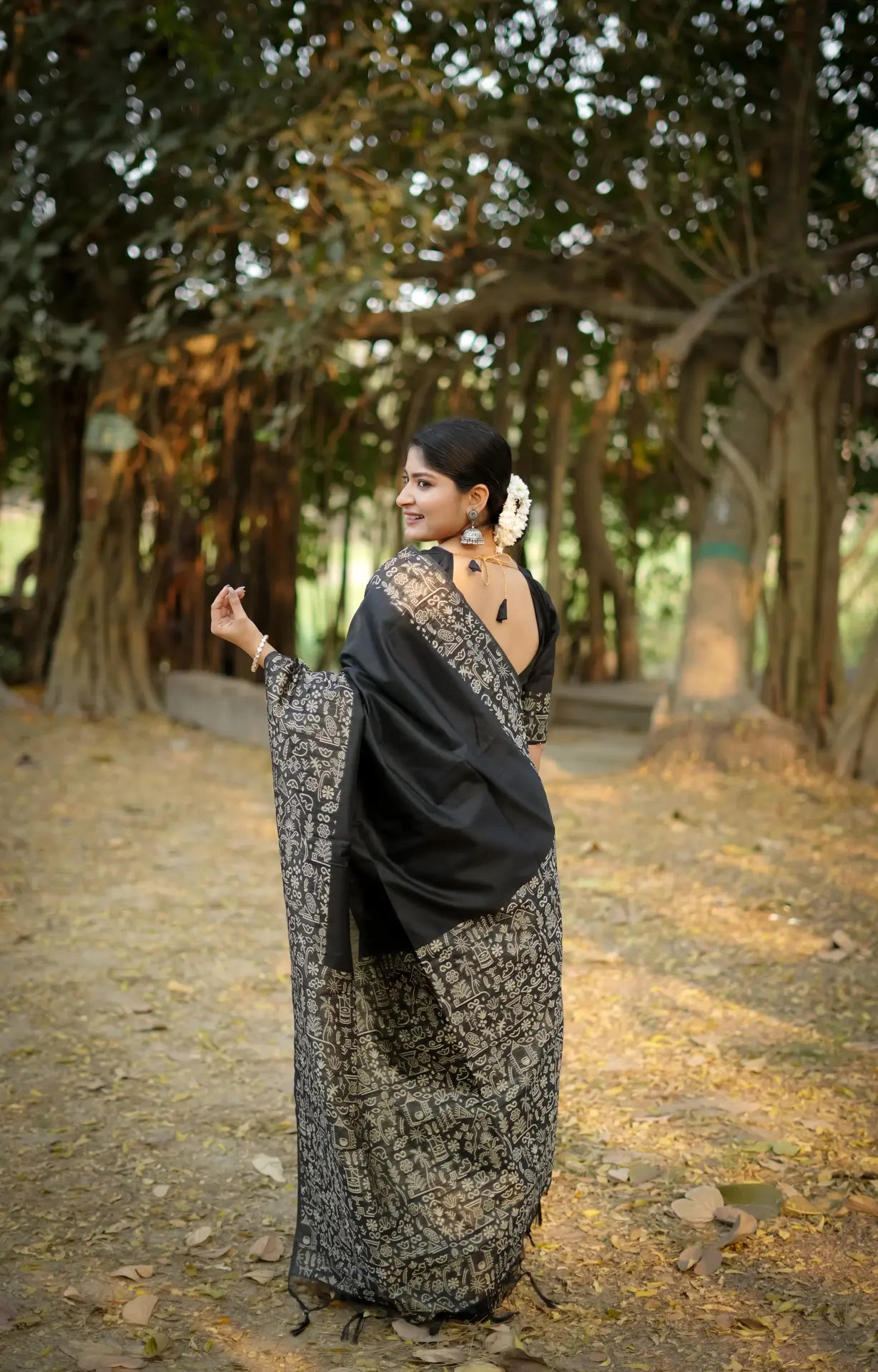 Handloom Tussar Silk Printed Saree