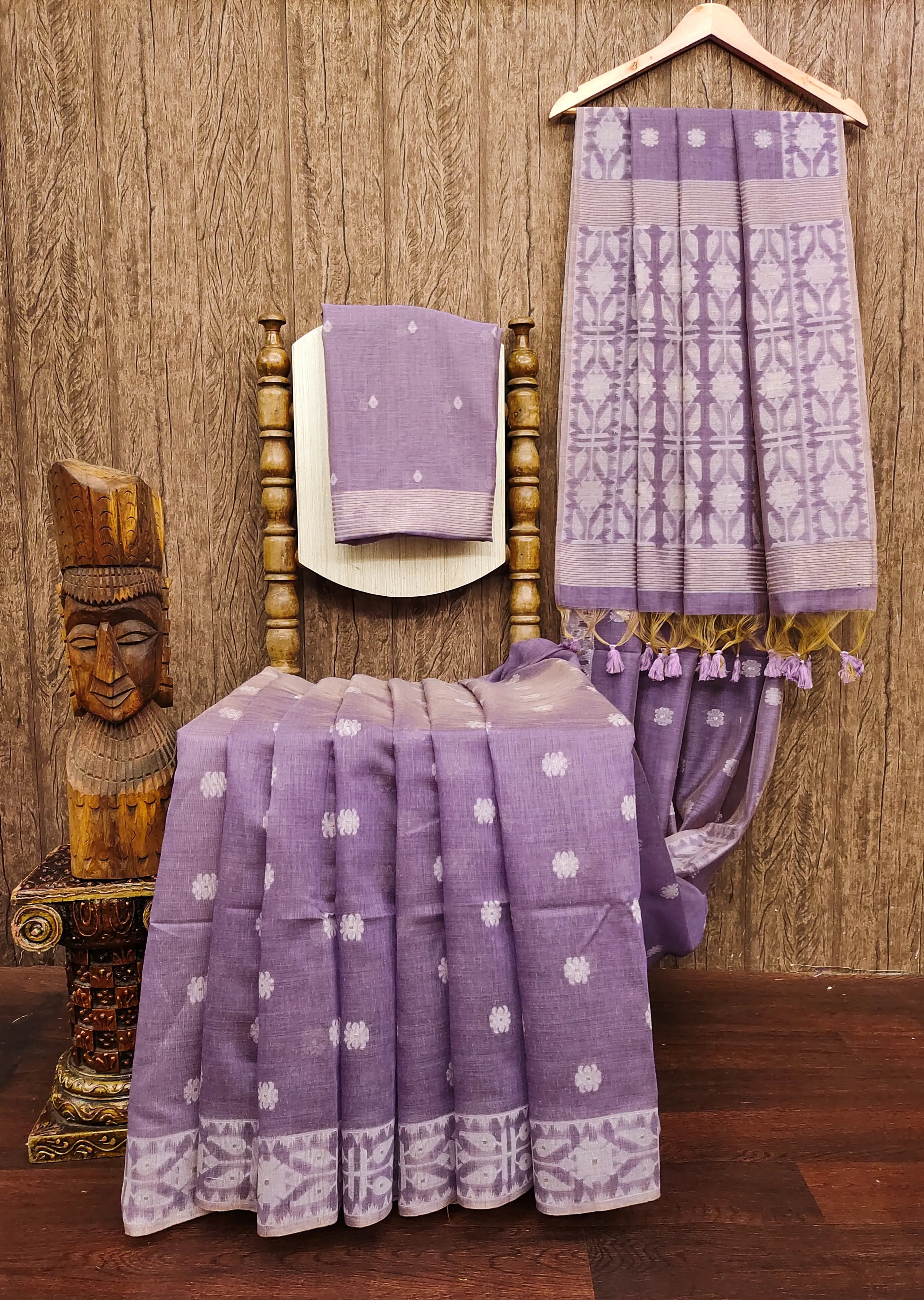 Soft Jamdani Muga Cotton Saree