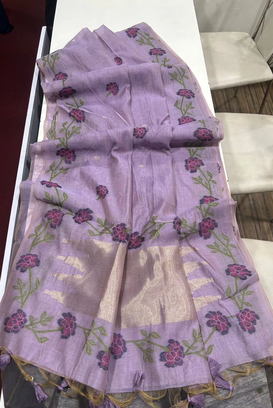 Premium Soft Muga Silk Jamdani Saree