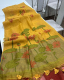 Premium Soft Pichwai Pallu Muga Cotton Saree