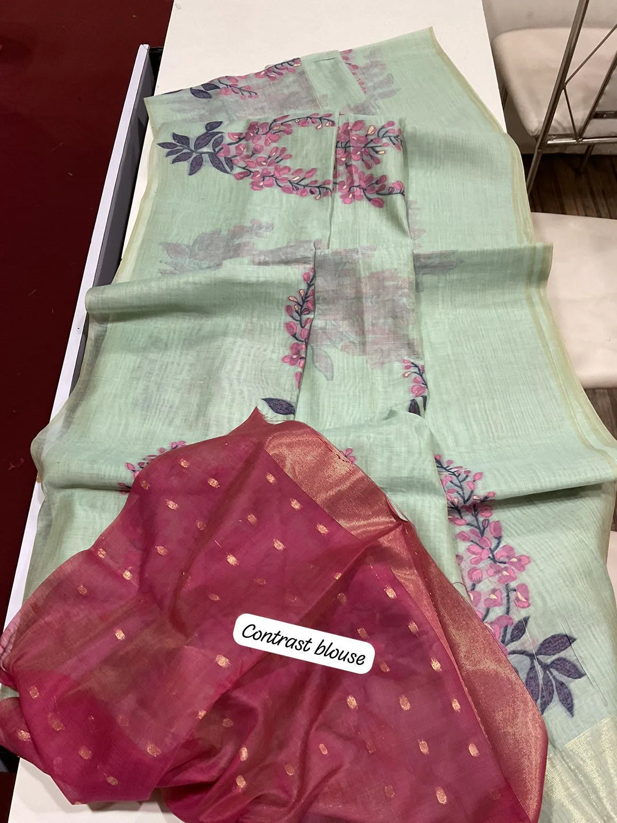 Classic Muga Cotton Floral Saree