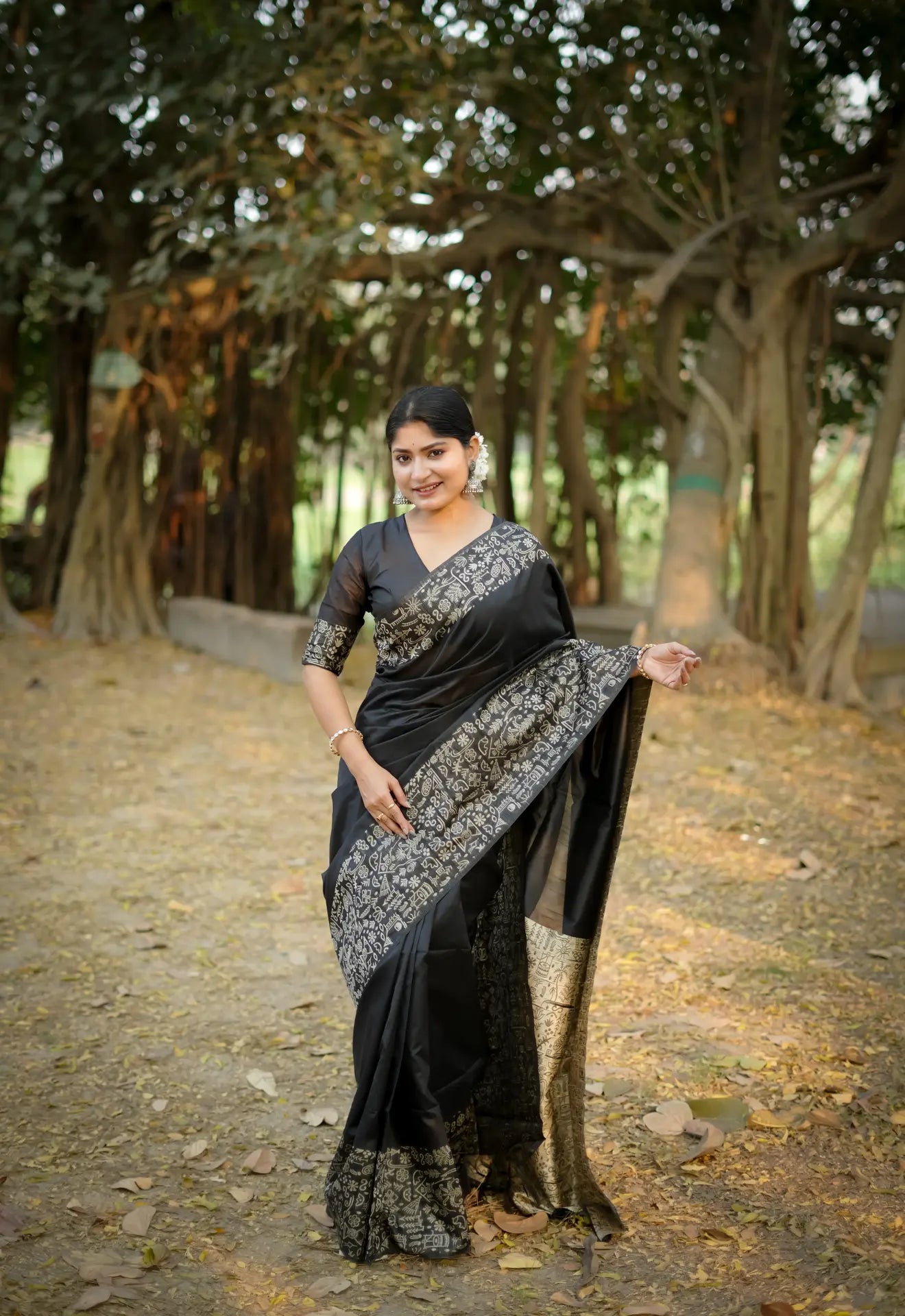 Handloom Tussar Silk Printed Saree