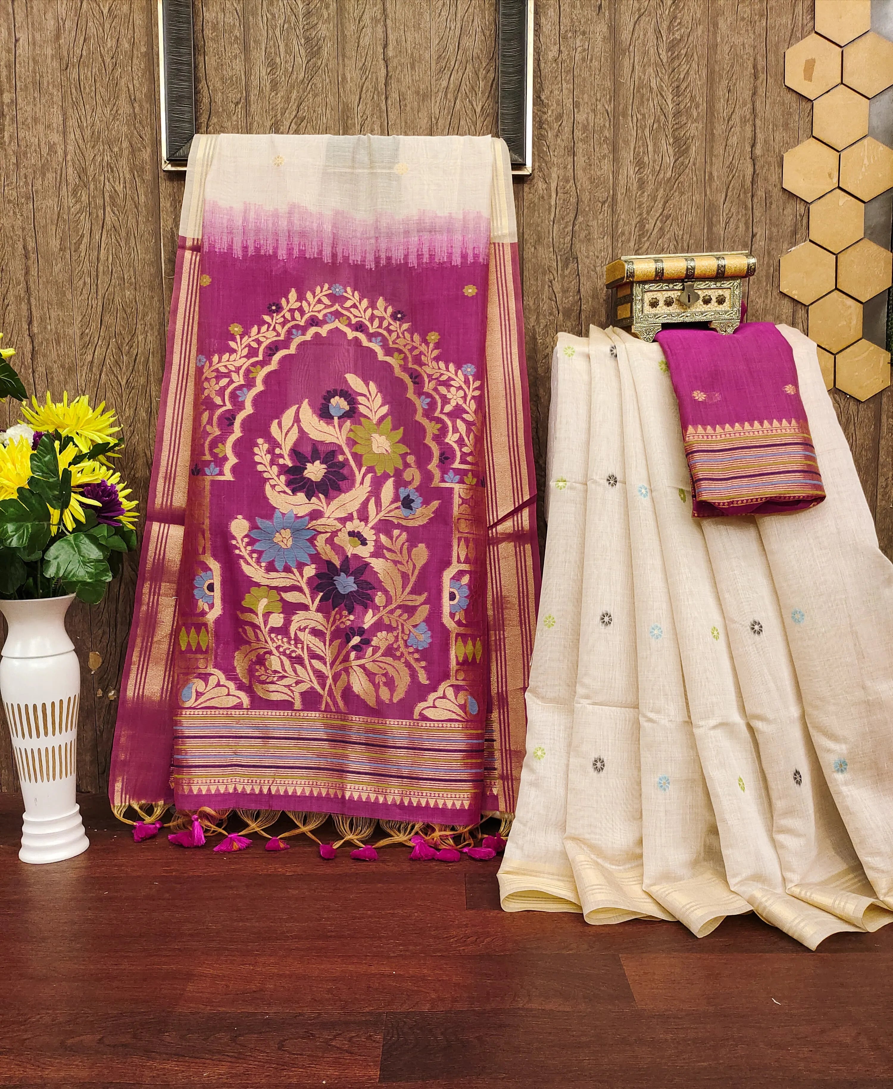 Premium Soft Muga Cotton Saree