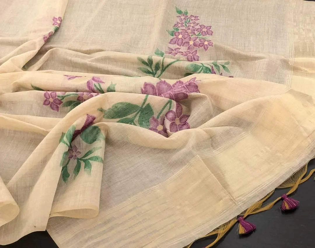 Soft Muga Silk Floral Saree
